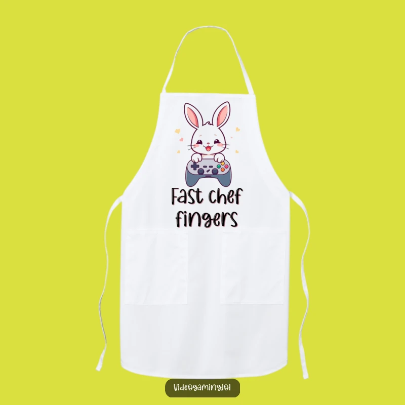 Funny Rabbit Gamer Apron - Cook With Speed and Cheer
