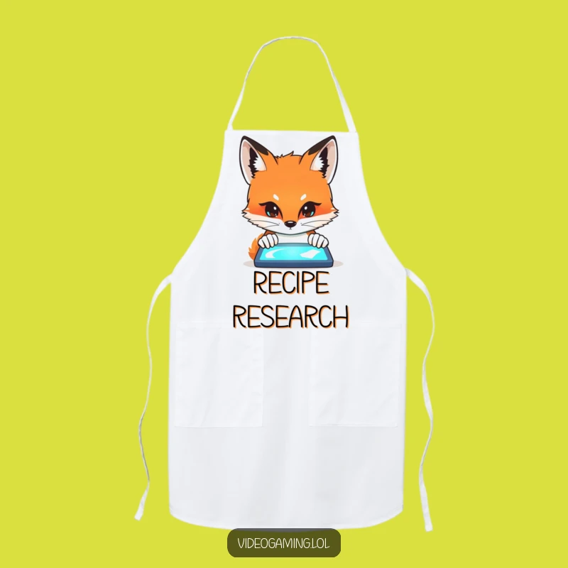 Funny Fox Chef Apron: Curious Fox Cooking Up Intrigue!