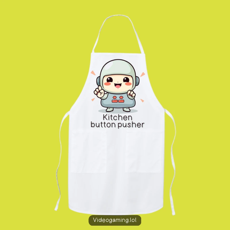 Funny Gamer Apron: Cook Up Wins with Rapid Button Presses!