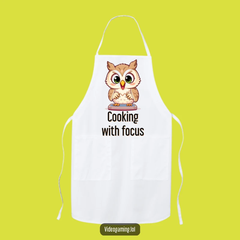 Funny Owl Apron: Kitchen Gaming Master, Hilarious Funny Gift