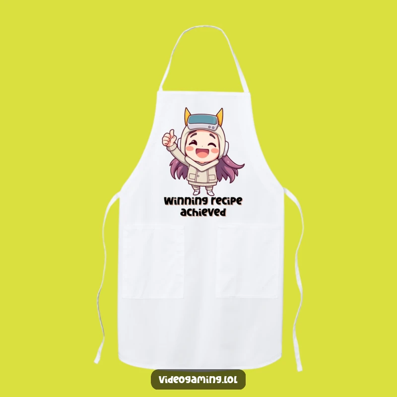 Funny Victory Apron: Happy Fist Pump Chef, Hilarious Kitchen Gift!