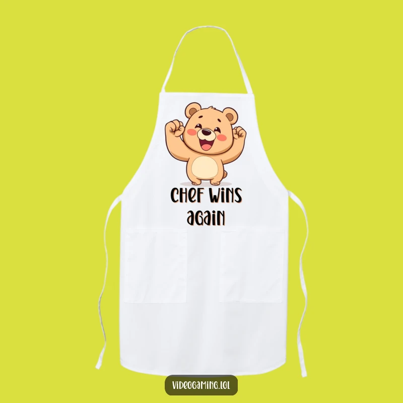 Funny Victory Bear Apron - Kitchen & Happy Gift