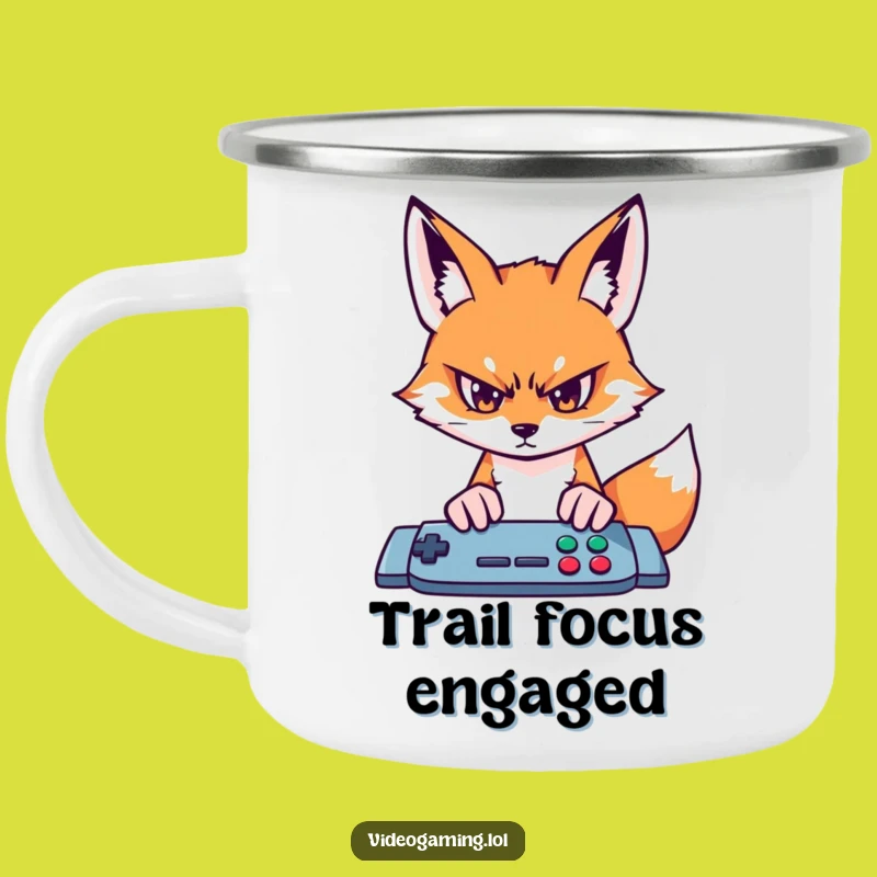 Funny Fox Gamer Camping Mug - Focused Sips in the Wild