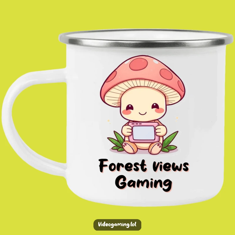 Funny Mushroom Gamer Camping Mug: Enchanting Adventures & Brews
