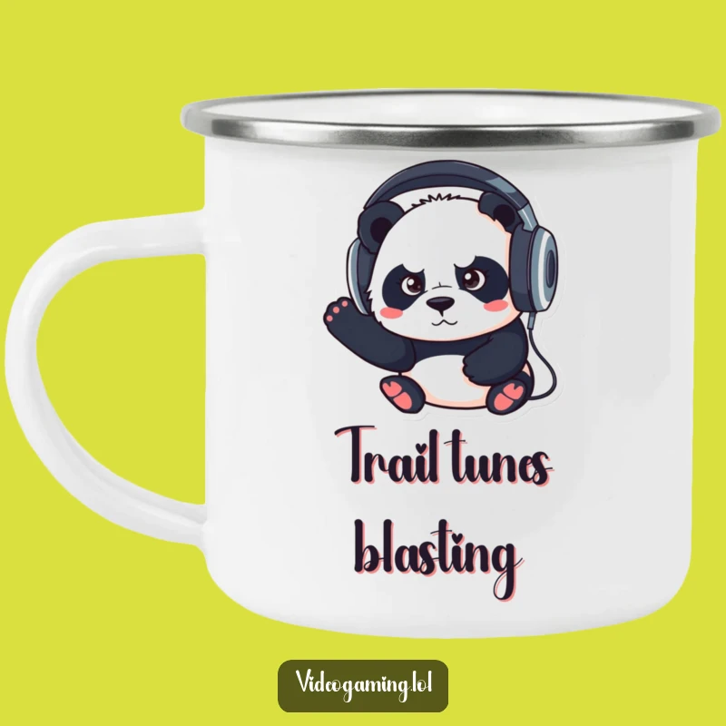 Funny Panda Camping Mug: Intense Beats for Outdoor Focus
