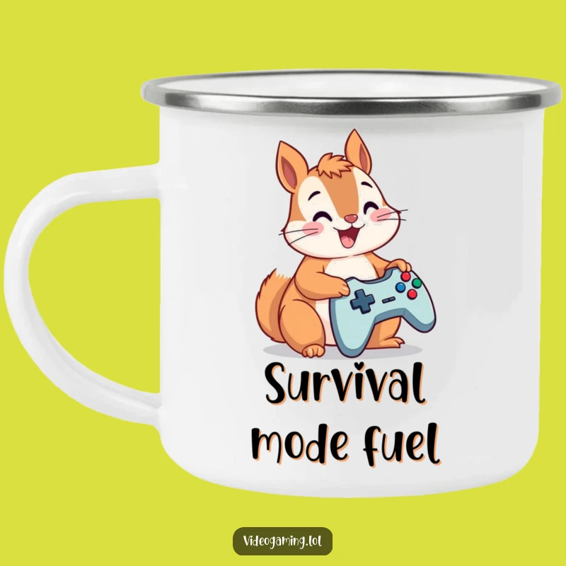 Funny Squirrel Gamer Camping Mug: Hilarious Controller Champ for Outdoors