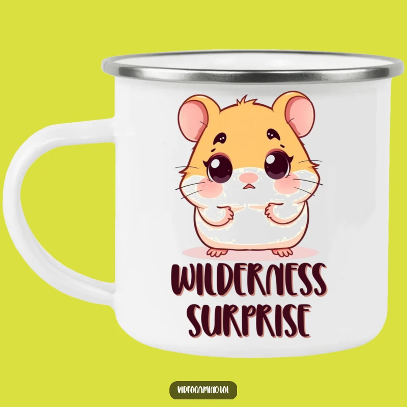 Funny Surprised Hamster Camping Mug - Adventure & Wide-Eyed Gift