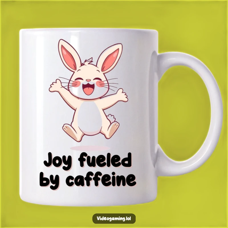 Funny Bunny Excitement Mug - Happy Jumping Bunny, Perfect Joyful Gift for Friends