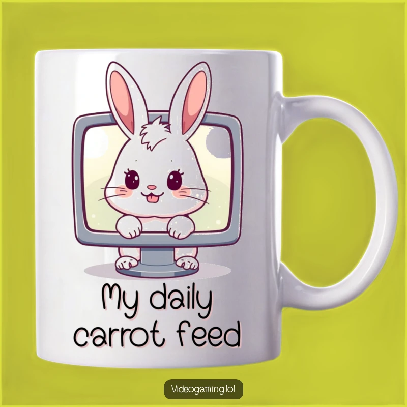 Funny Cheerful Rabbit Gamer Mug: A Hilarious Gift for Screen Obsessed Bunnies