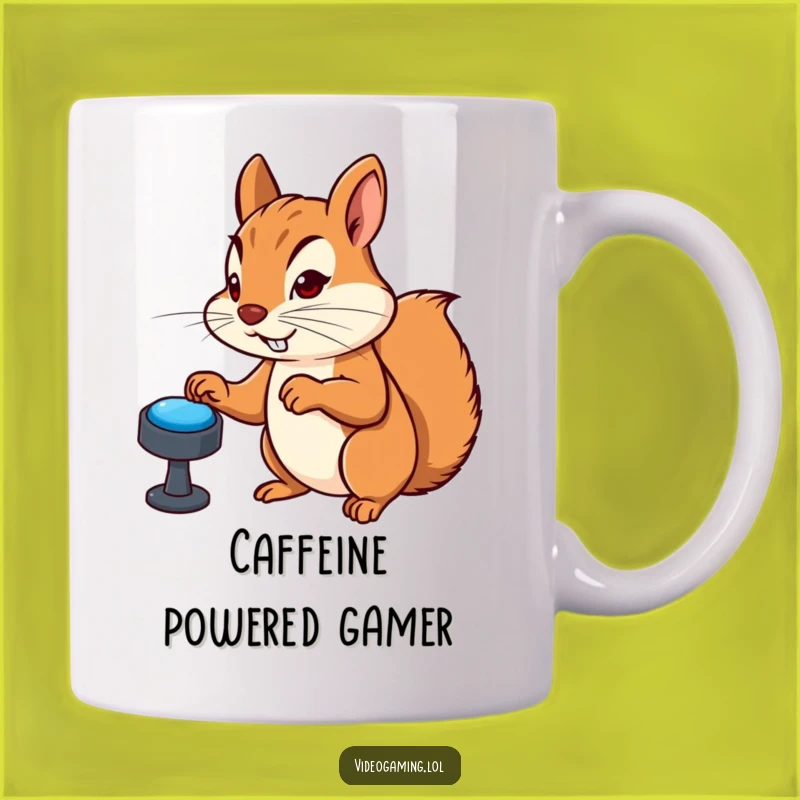 Funny Gamer Squirrel Mug: Intense Cartoon Character, Perfect Gaming Gift