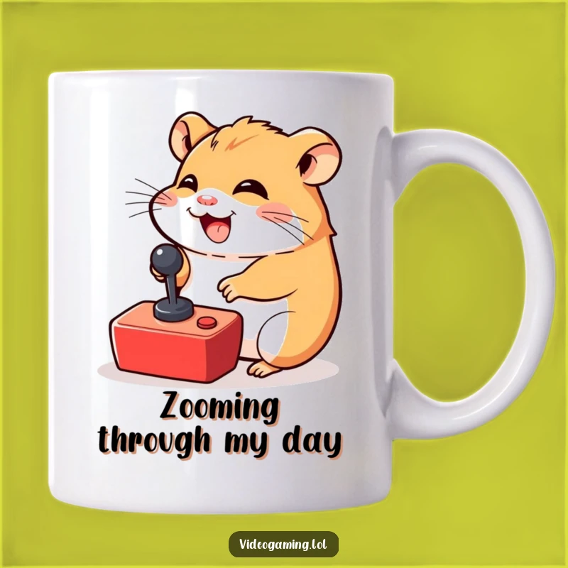 Funny Hamster Gamer Mug - Giggling Hamster with Joystick, Perfect Fun Gift