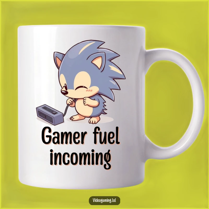 Funny Hedgehog Tech Mug: Clumsy Animal Gamer, Hilarious Gift for Tech Enthusiasts