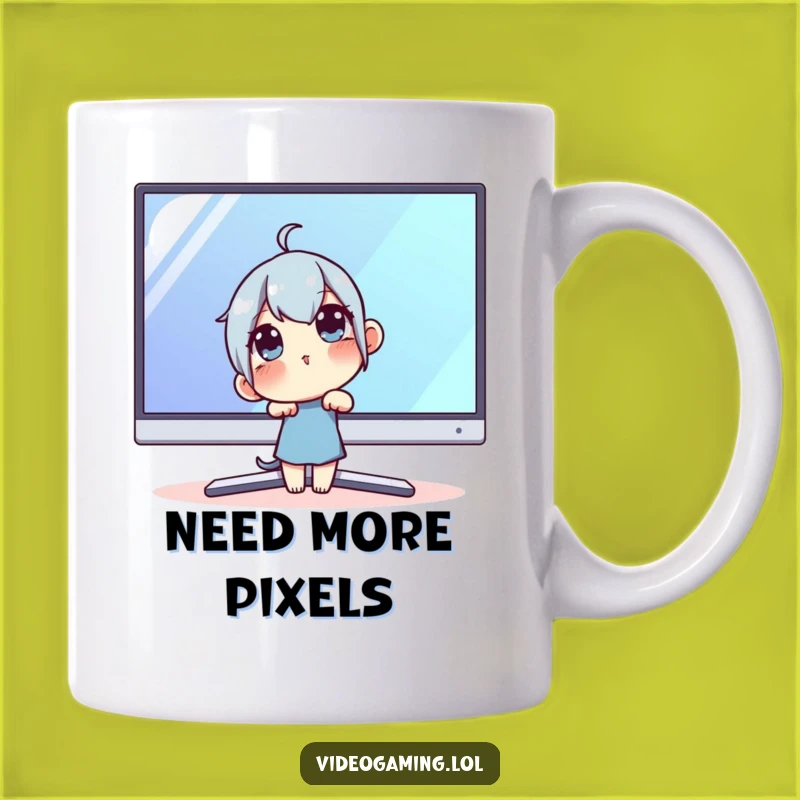 Funny Techie Mug: Curious Observer of Large Monitor Mysteries!