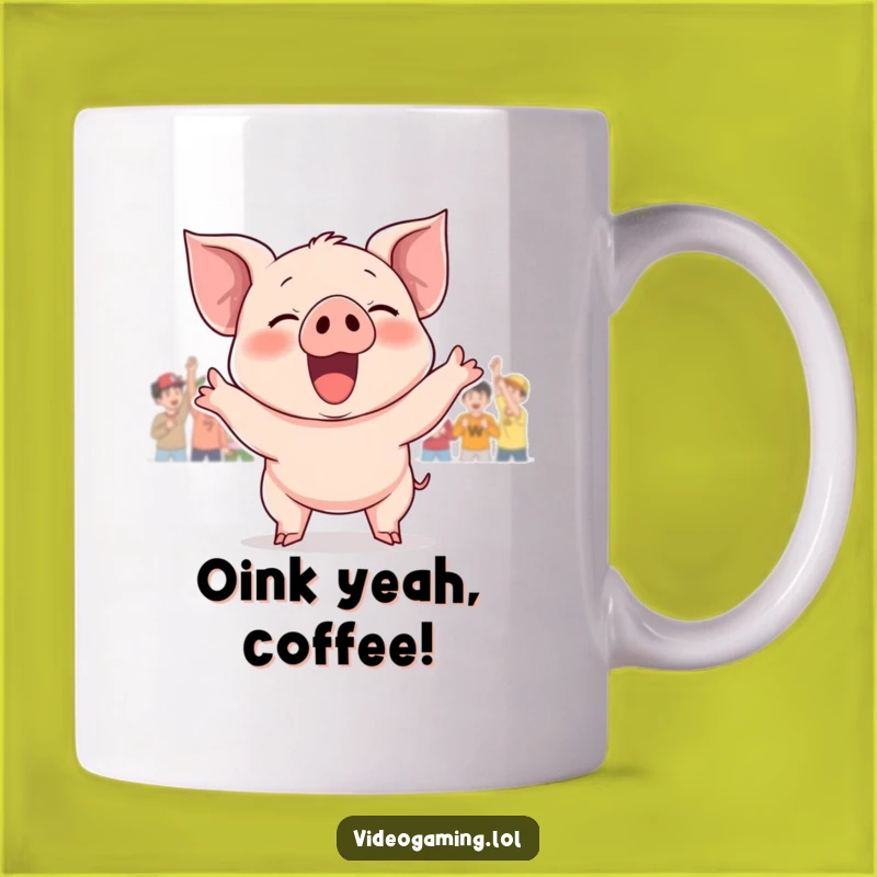 Funny Giggling Piglet Victory Mug: Celebrate Wins with Hilarious Cheer