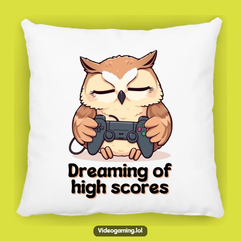 Comfy Funny Tired Owl Pillow - Soft Gamer Nap Comfort Gift