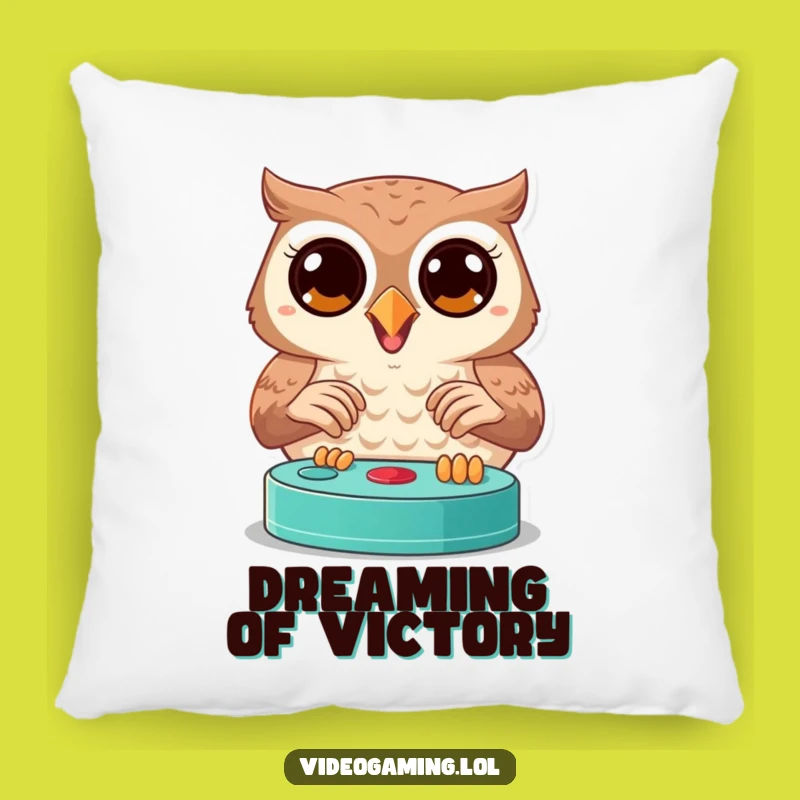 Funny Joyful Owl Pillow - Comfy Gamer Decor Gift