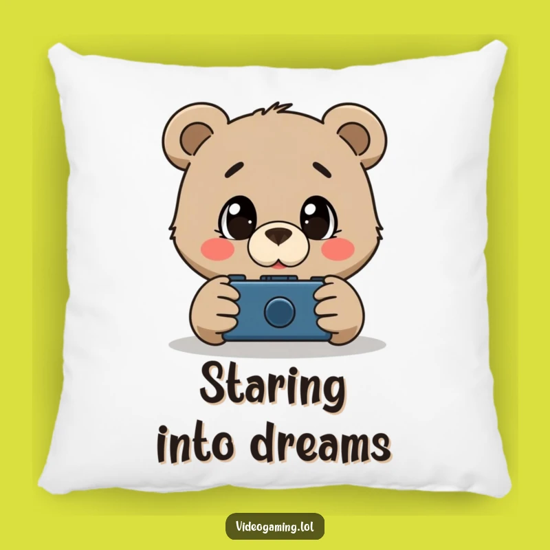 Funny Bear Gamer Pillow: Cozy Comfort for the Curious Watcher!
