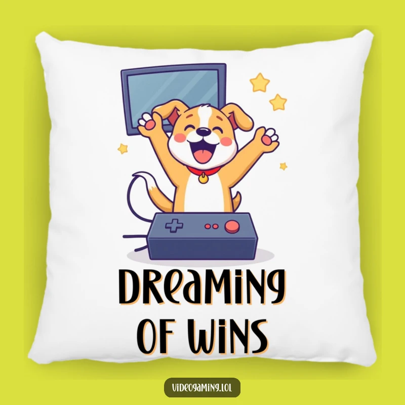 Funny Dog Gamer Pillow - Comfy and Hilarious Victory Accent