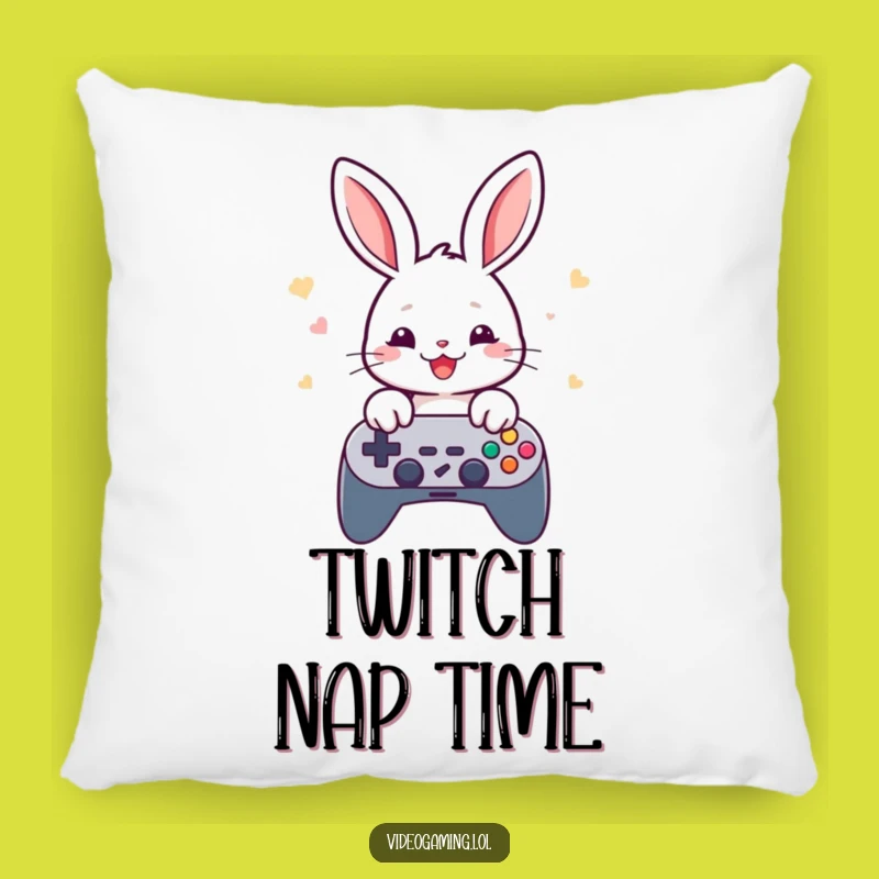 Funny Rabbit Gamer Pillow - Comfy Cushion for Fast Play