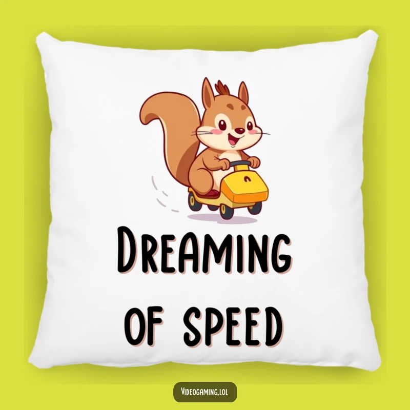 Funny Squirrel Racer Pillow - Comfy & Energetic Gift