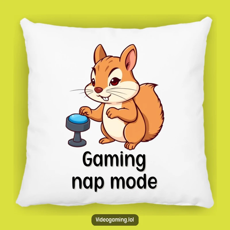 Funny Gamer Squirrel Pillow: Cozy Comfort, Hilarious Gaming Gift
