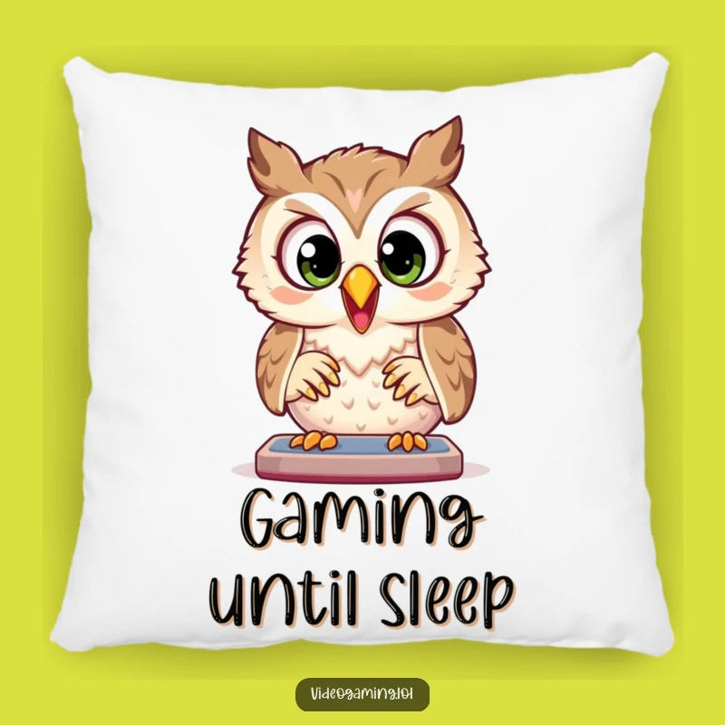 Funny Owl Pillow: Cozy Gamer Comfort, Focused Funny Gift