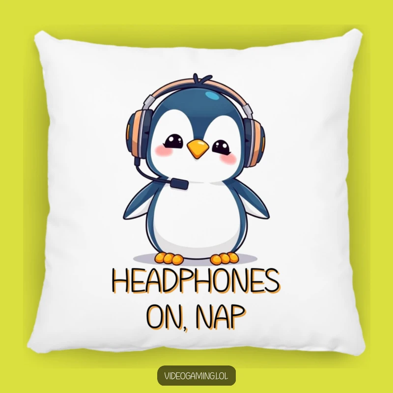 Funny Penguin Gamer Pillow - Comfy and Goofy Gaming Companion