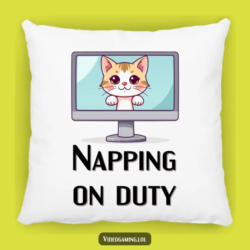 Funny Curious Cat Monitor Pillow: Snuggle with Playfulness and This Hilarious Comfort