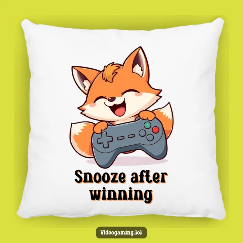 Funny Gamer Fox Pillow: Cozy Comfort for Your Gaming Throne