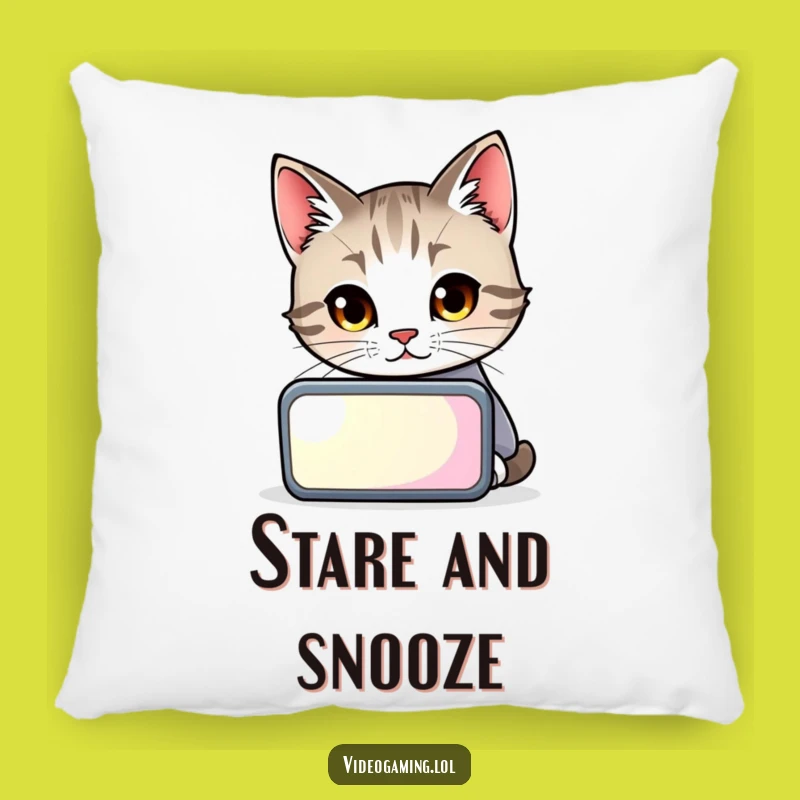 Funny Cat Gamer Pillow: Cozy Feline Screen Comfort for Cat Lovers