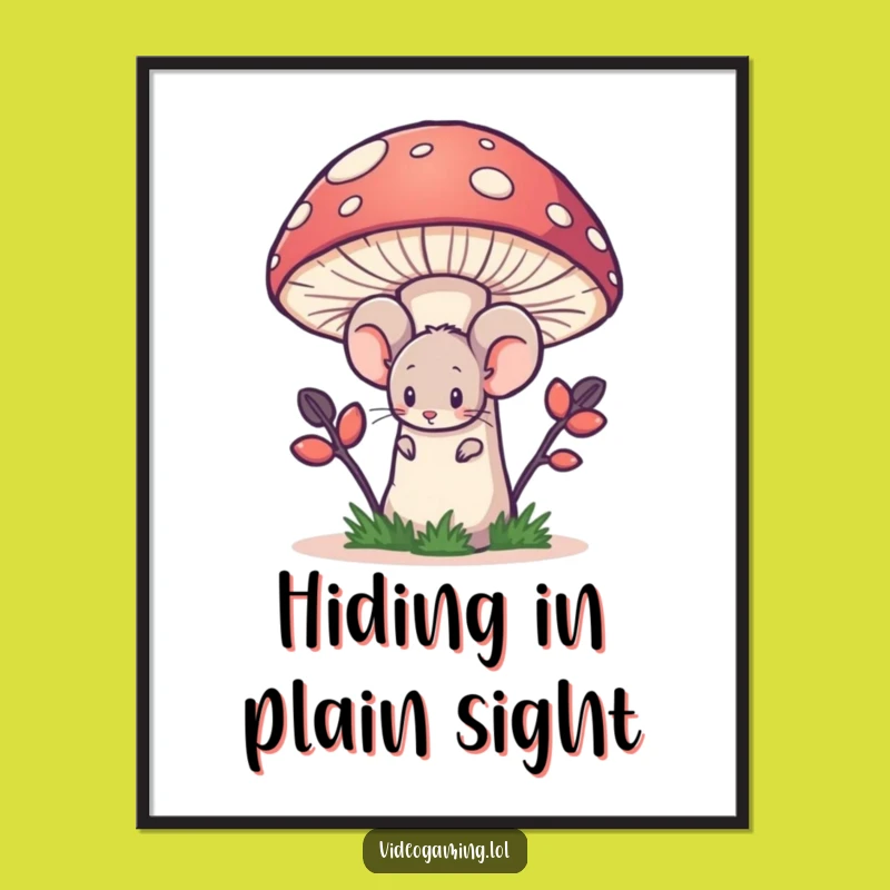 Funny Shy Mouse Digital Print: Instant Pixelated Art