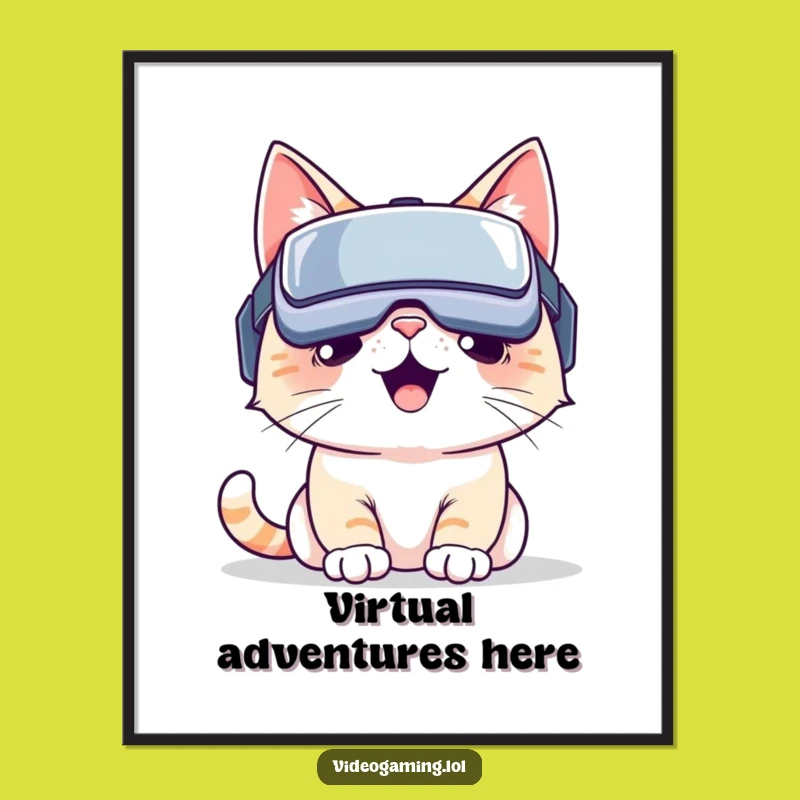 Funny VR Cat Digital Art: Bring This Hilarious Feline's Virtual World to Your Walls