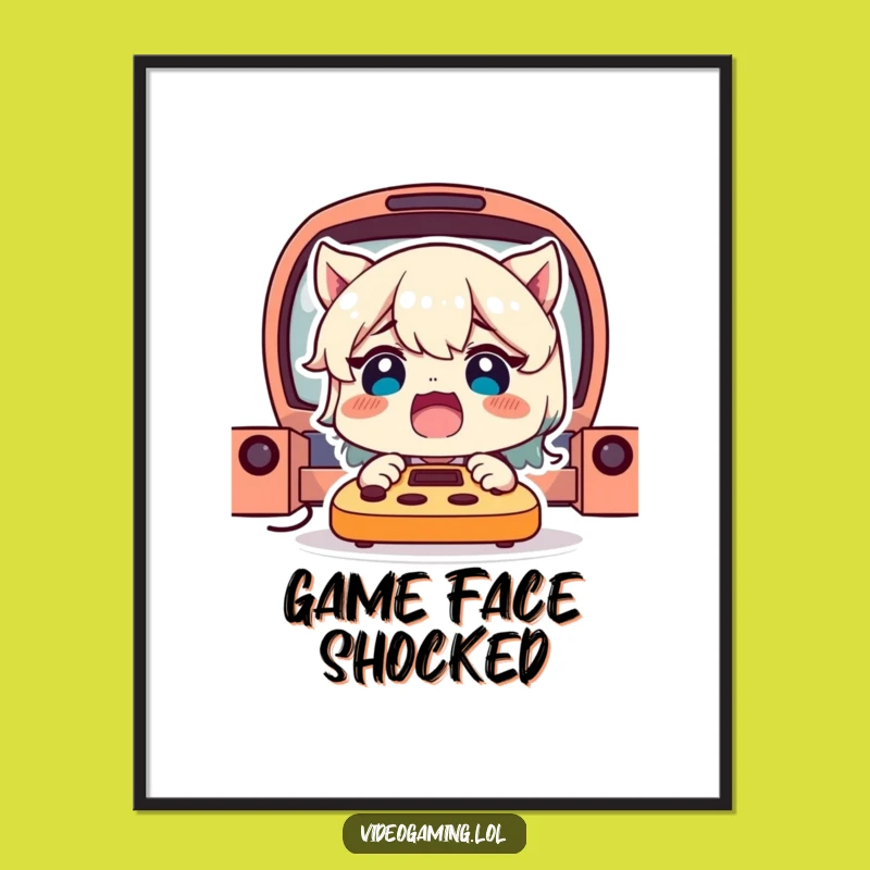 Funny Gamer Digital Art: Shocked Expressions for Instant Vibes!