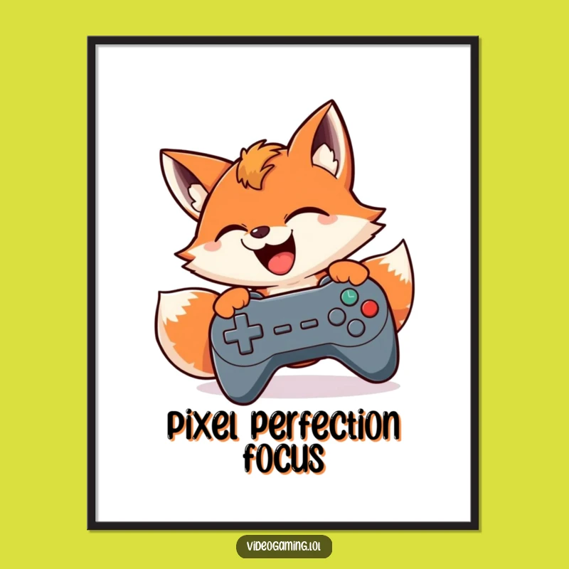 Funny Digital Art: Intense Gamer Fox, Instant Humor for Your Walls