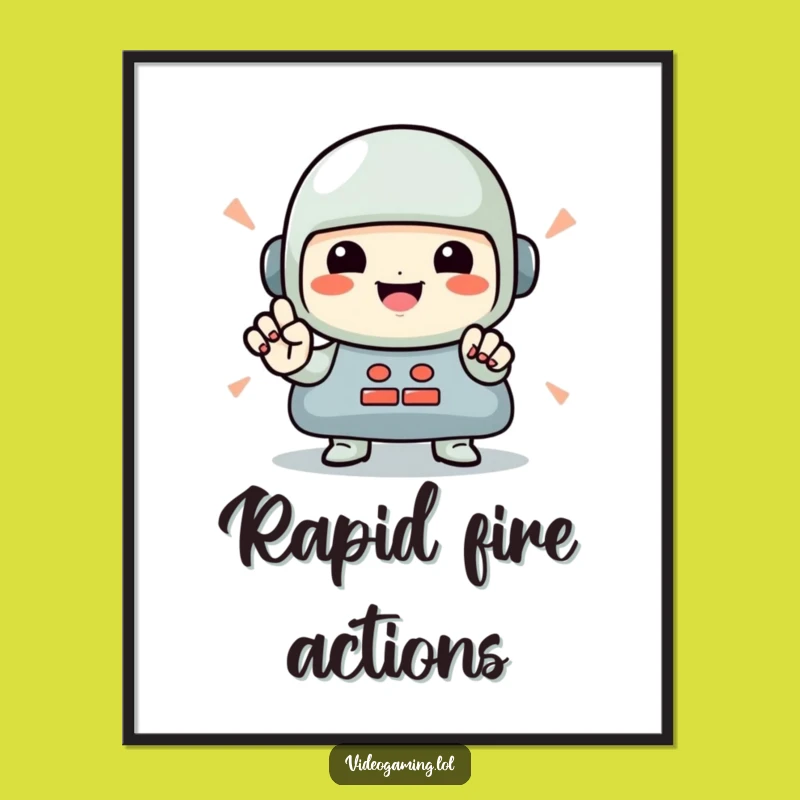 Funny Gamer Digital Art: Rapid Presses for Instant Gaming Vibes!