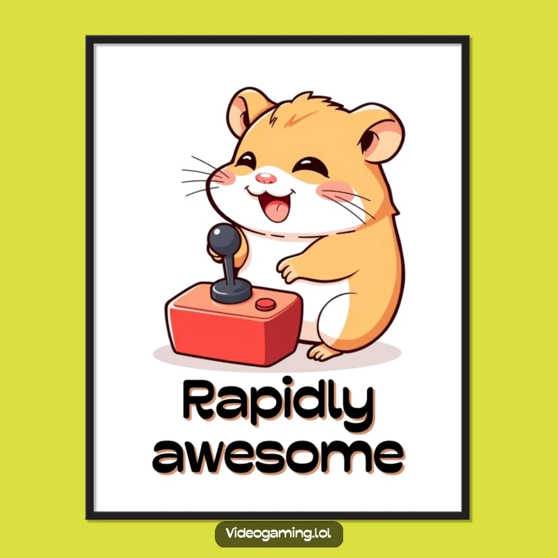 Funny Hamster Gamer Digital Art - Giggling Hamster Art, Instant Funny Gift