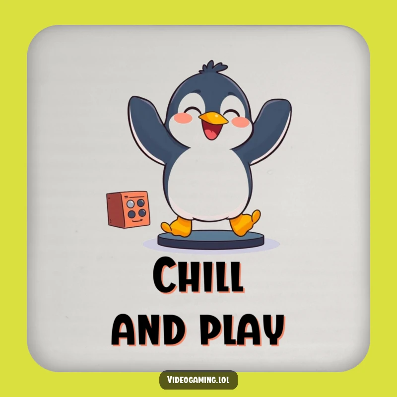 Funny Penguin Gamer Coasters: Joyful Arctic Protection for Tables