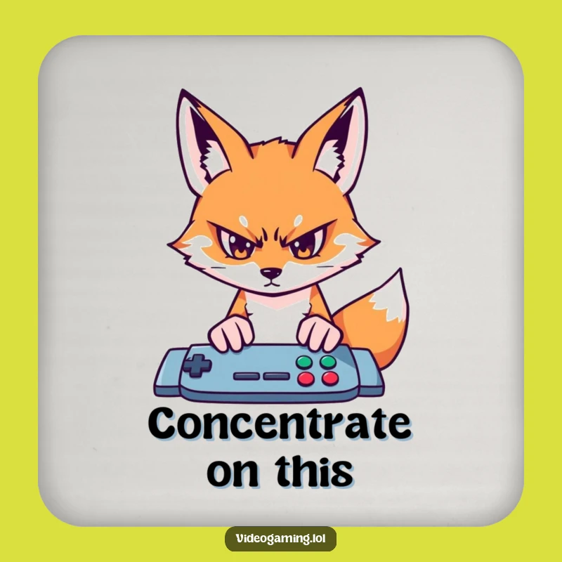 Funny Fox Gamer Coasters - Protect Drinks With Intense Focus