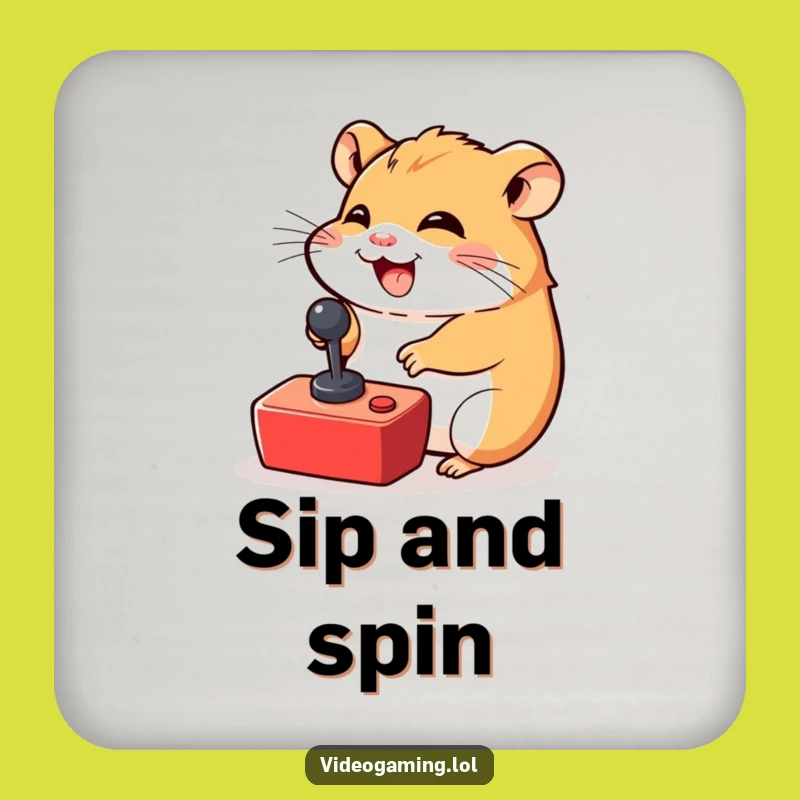 Funny Hamster Gamer Coaster - Protective Hamster Giggles, Chic Funny Gift