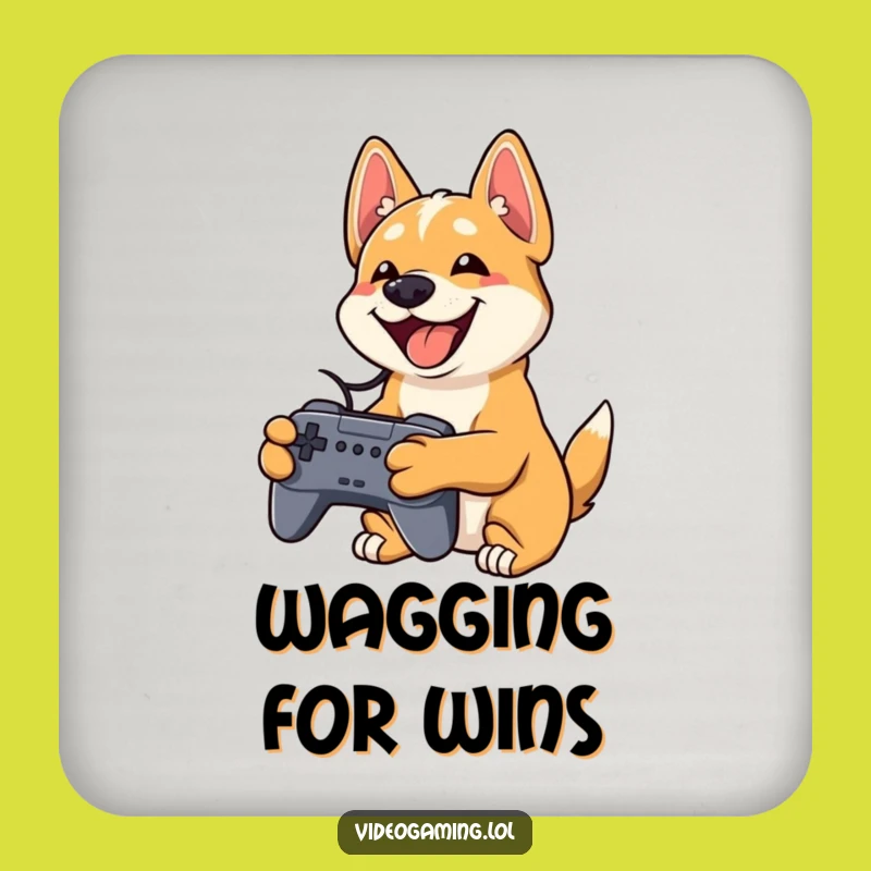 Funny Playful Dog Drink Coaster - Gamer Table Gift