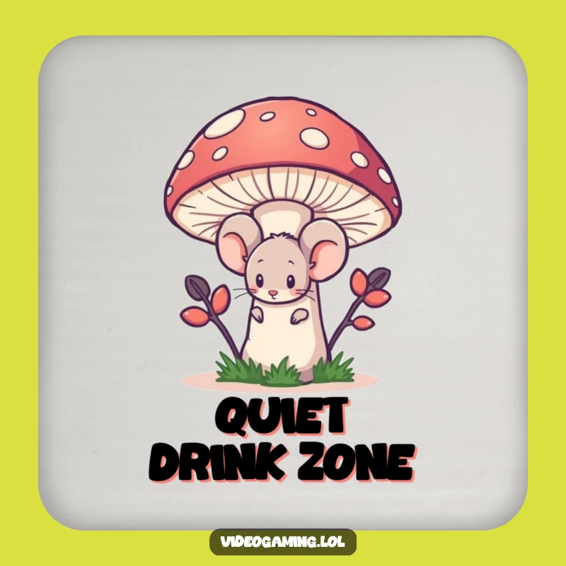 Funny Shy Mouse Coaster: Protect Surfaces with Pixels