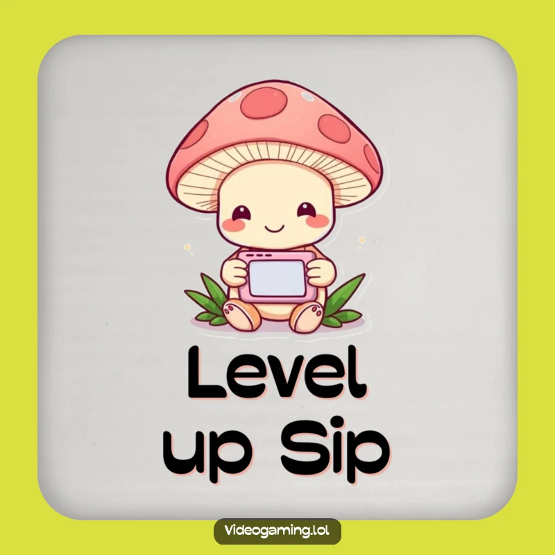 Funny Mushroom Gamer Coaster: Protect Surfaces with Whimsical Fun