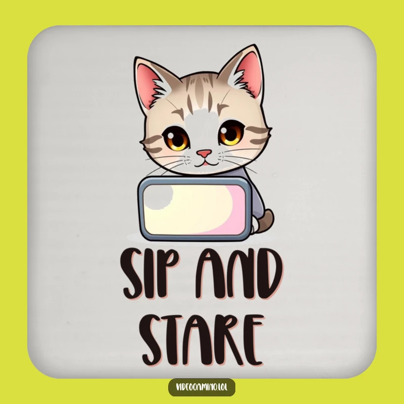 Funny Cat Gamer Coasters: Curious Feline Protection for Tables