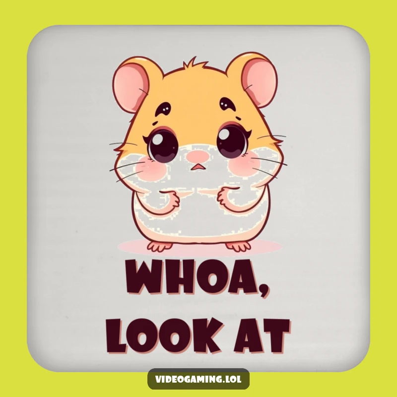 Funny Surprised Hamster Coaster - Protect Surfaces & Wide-Eyed Gift