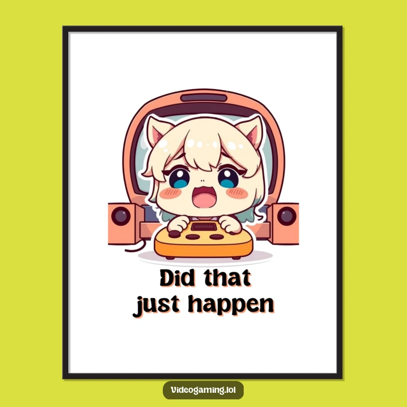 Funny Gamer Poster: Shocked Expression Art for Game Lovers!