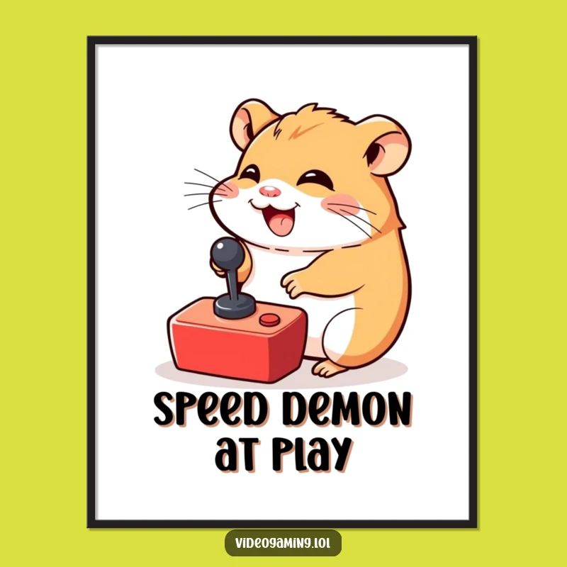 Funny Hamster Gamer Poster - Giggling Hamster Art, Unique Funny Gift