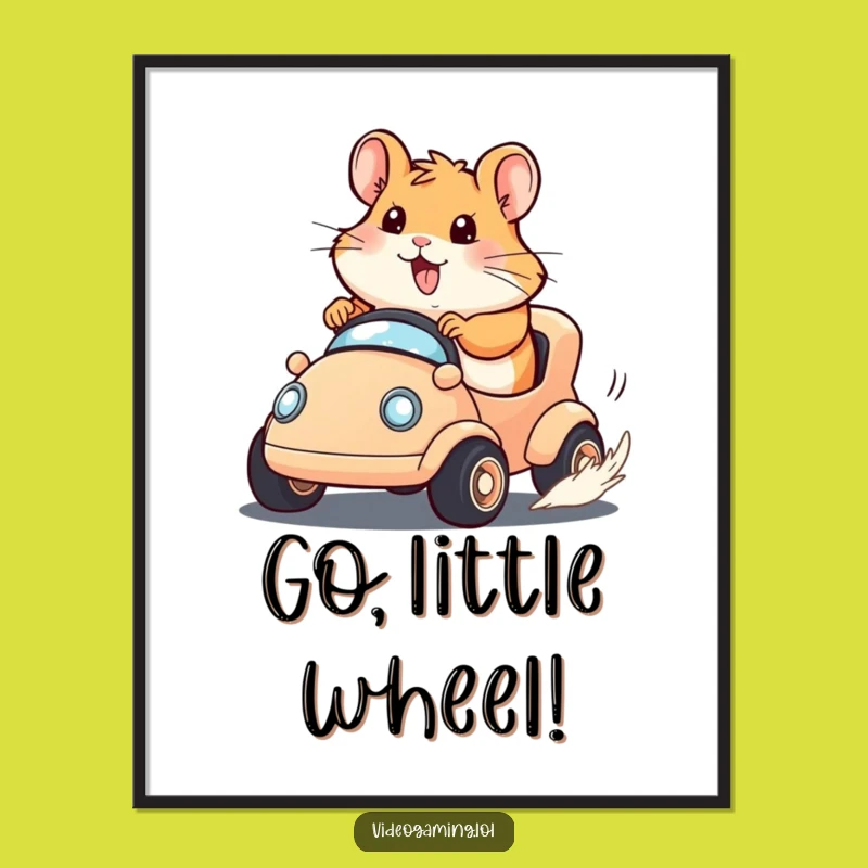 Funny Hamster Race Poster: Determined Hamster Art for Your Space!