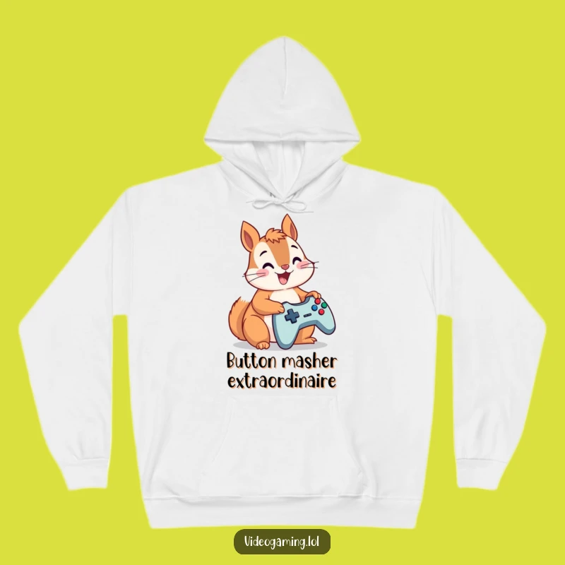 Funny Squirrel Gamer Hoodie: Cozy Controller Champ Gift for Gamers