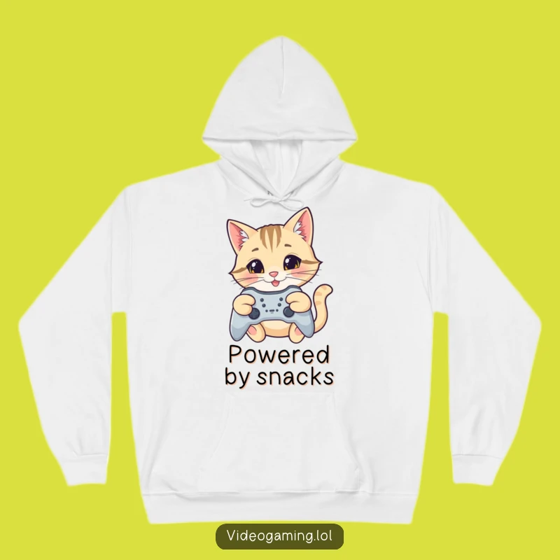 Cozy Funny Cat Gamer Hoodie: Warm Gift for Focused Players
