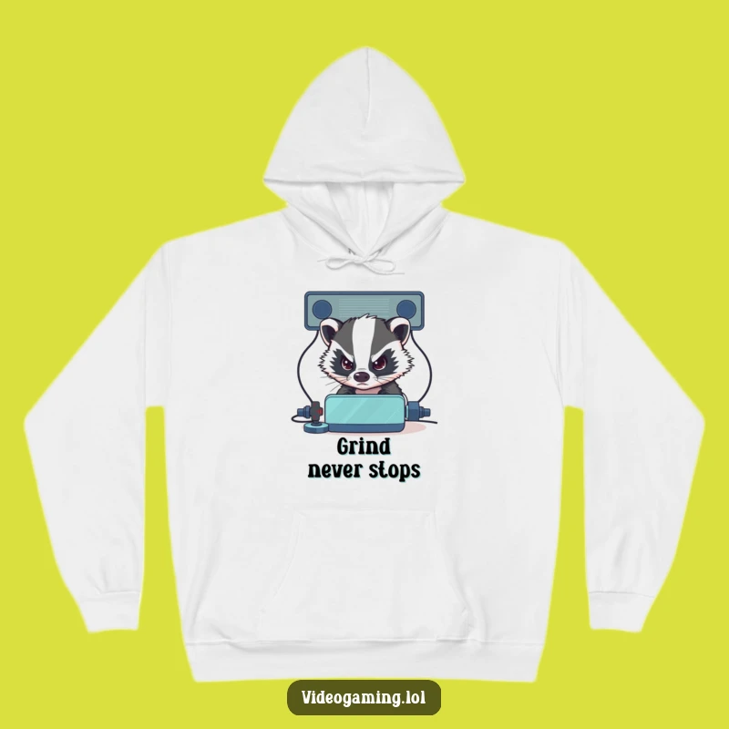 Funny Badger Gamer Hoodie - Cozy Determined Badger, Warm Funny Gift for Warriors